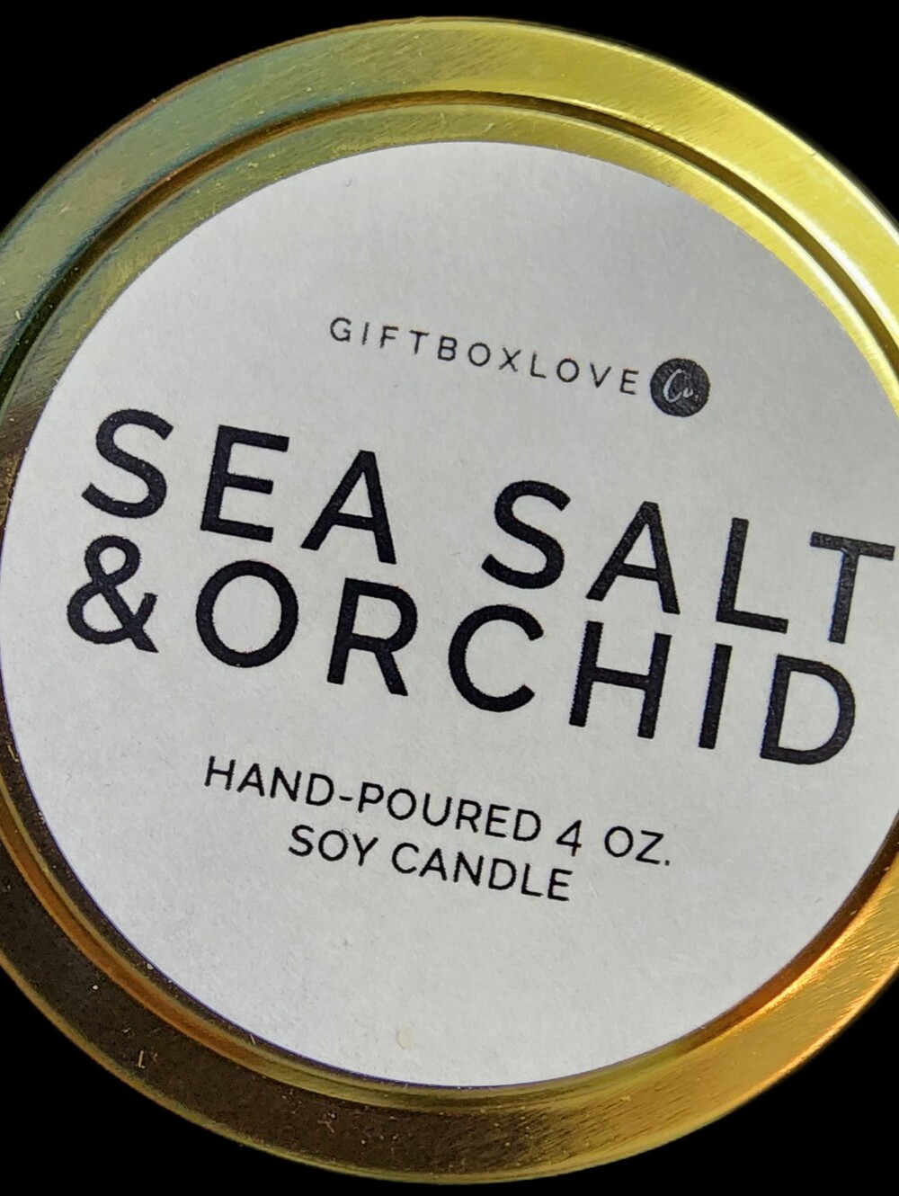 GIFT BOX LOVE SEA SALT & OR HID 4 OZ SOY CANDLE